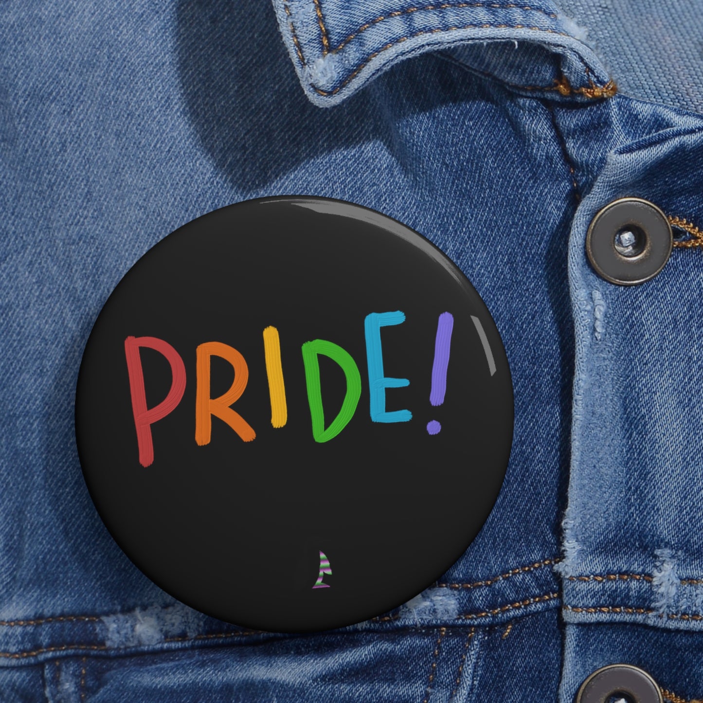 Custom Pin Buttons LGBTQ Pride Black