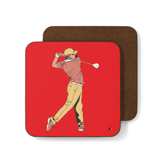 Hardboard Back Coaster: Golf Red