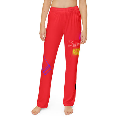 Kids Pajama Pants: Music Red