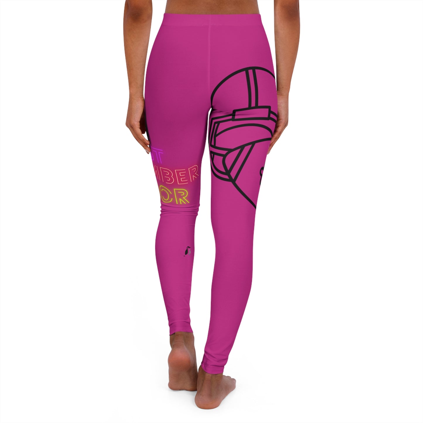 Women's Spandex Leggings: Football Pink