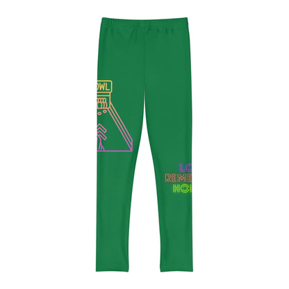 Youth Full-Length Leggings: Bowling Dark Green