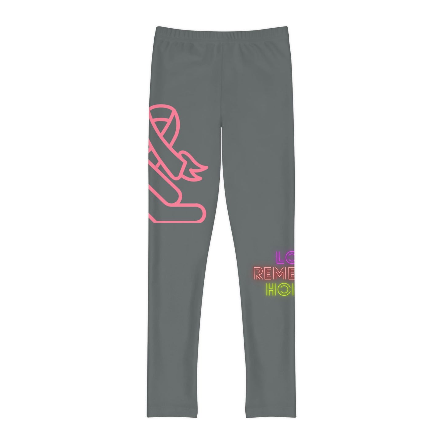 Youth Full-Length Leggings: Fight Cancer Dark Grey