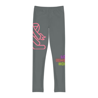 Youth Full-Length Leggings: Fight Cancer Dark Grey