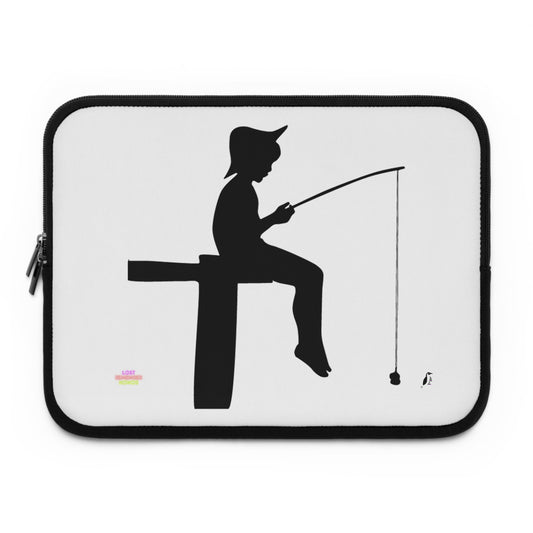 Laptop Sleeve: Fishing White