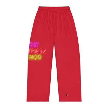 Women's Pajama Pants: Lost Remember Honor Dark Red