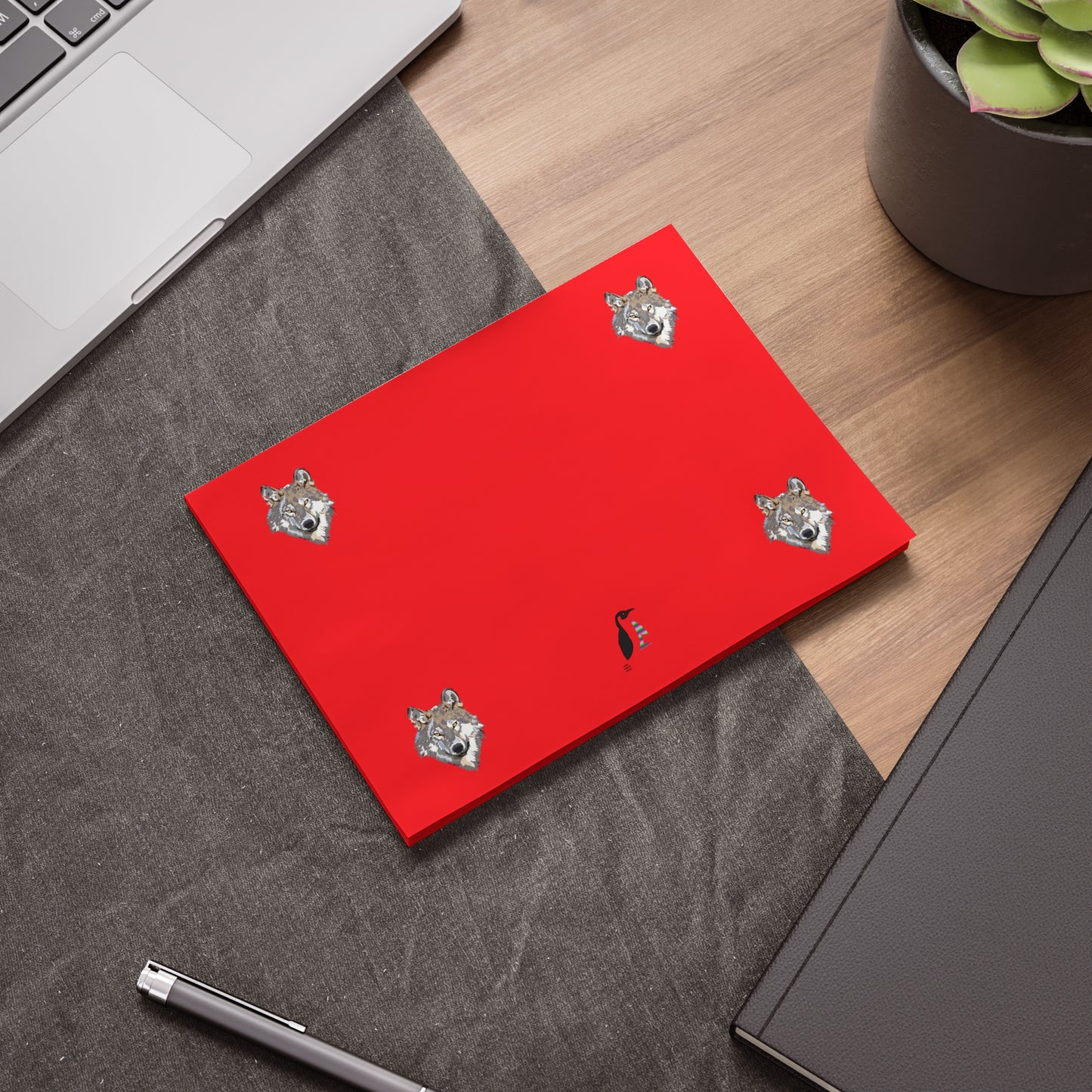 Post-it® Note Pads: Wolves Red