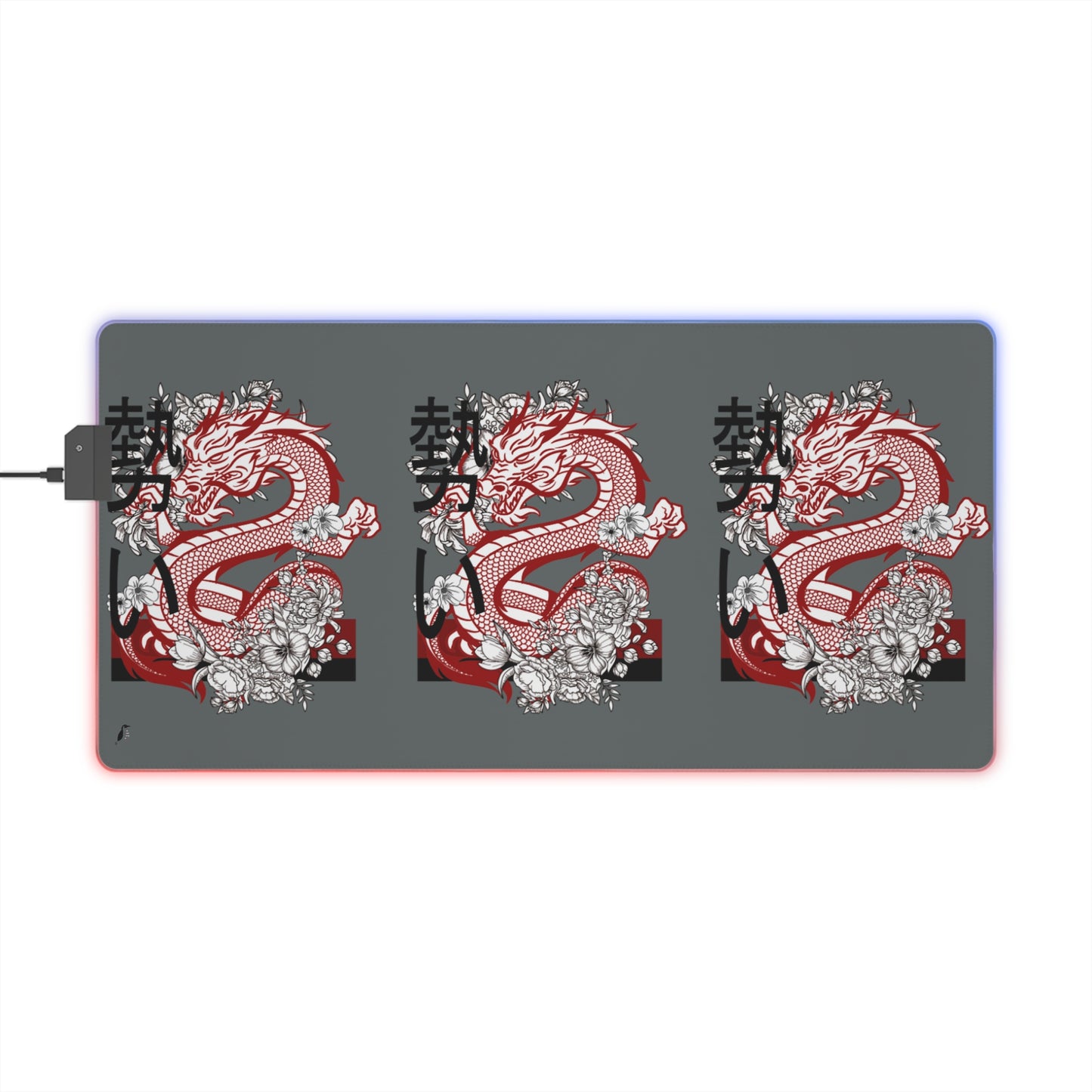 LED Gaming Mouse Pad: Dragons Dark Grey