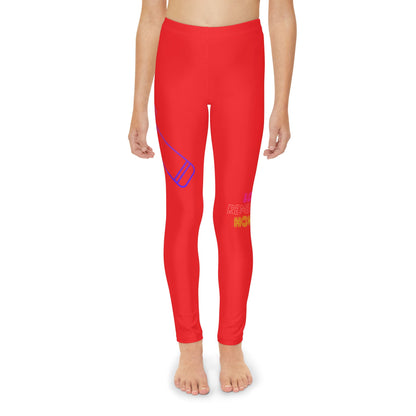 Youth Full-Length Leggings: Music Red