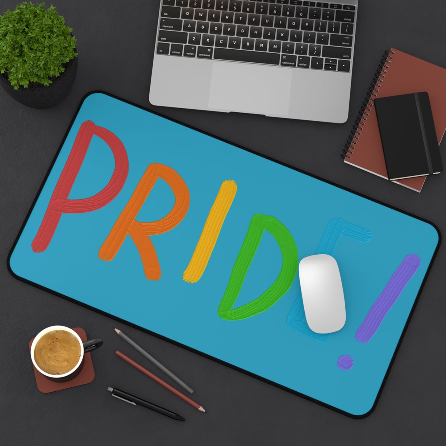 Desk Mat: LGBTQ Pride Turquoise