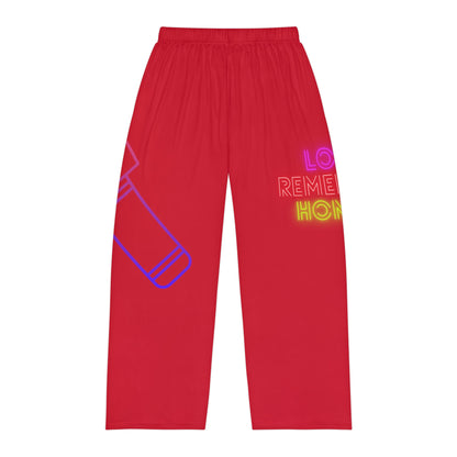 Men's Pajama Pants: Music Dark Red