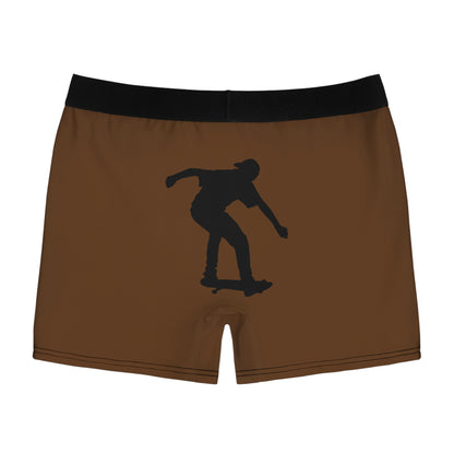 Men's Boxer Briefs: Skateboarding Brown