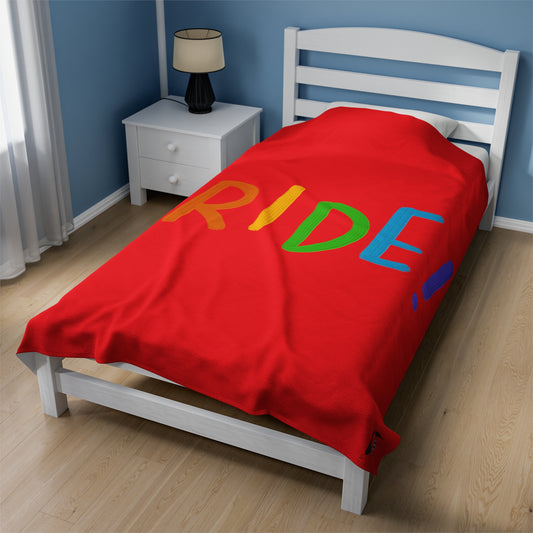 Velveteen Plush Blanket: LGBTQ Pride Red