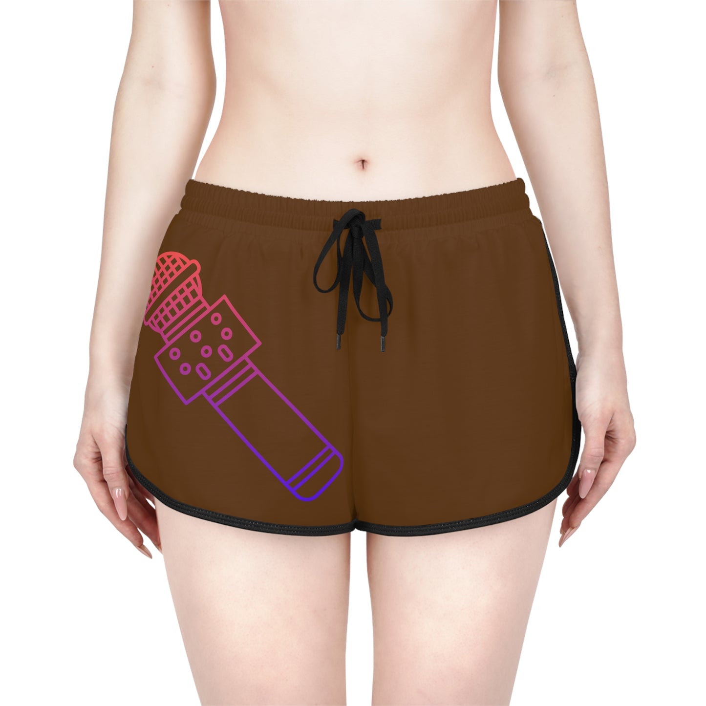 Women's Relaxed Shorts: Music Brown