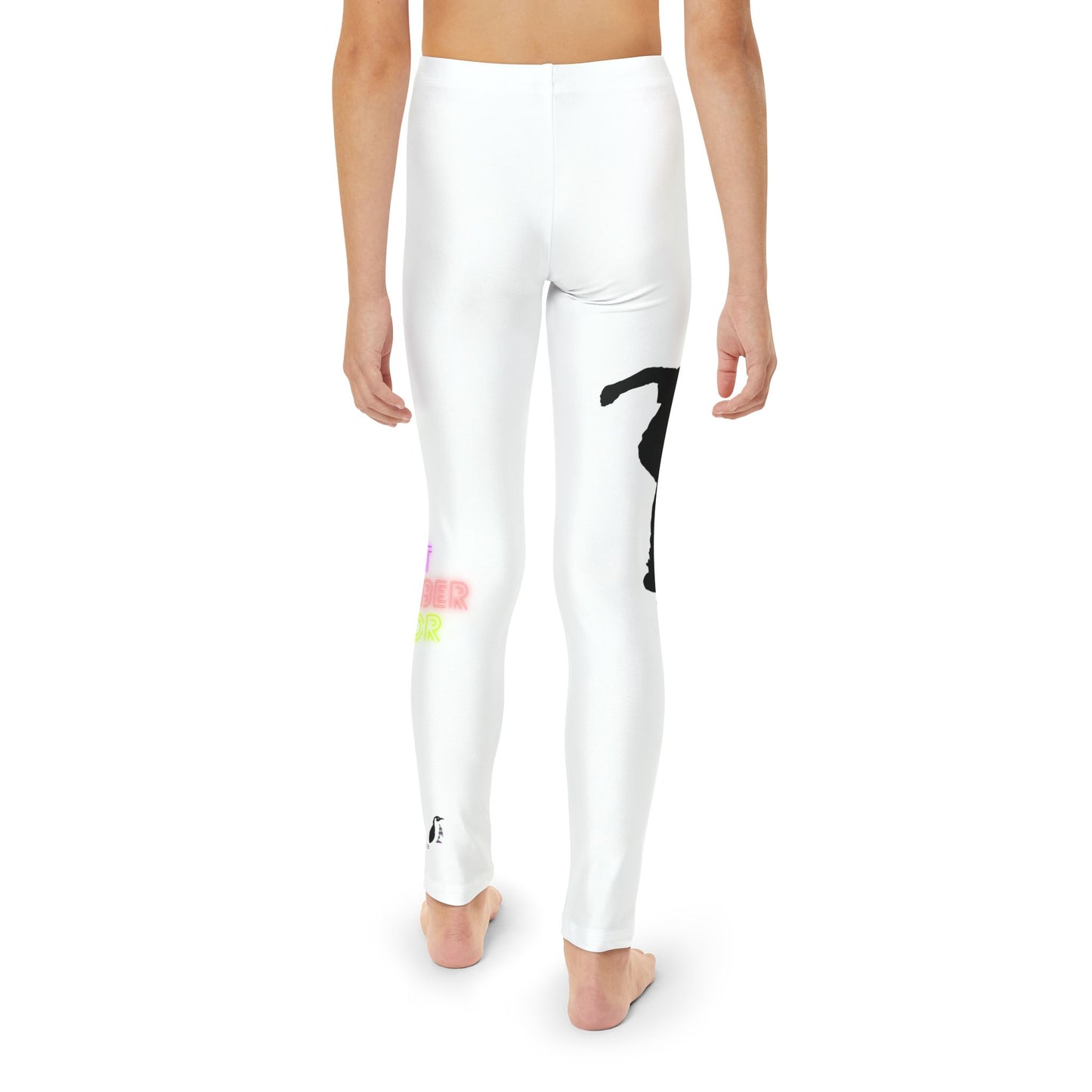 Youth Full-Length Leggings: Skateboarding White