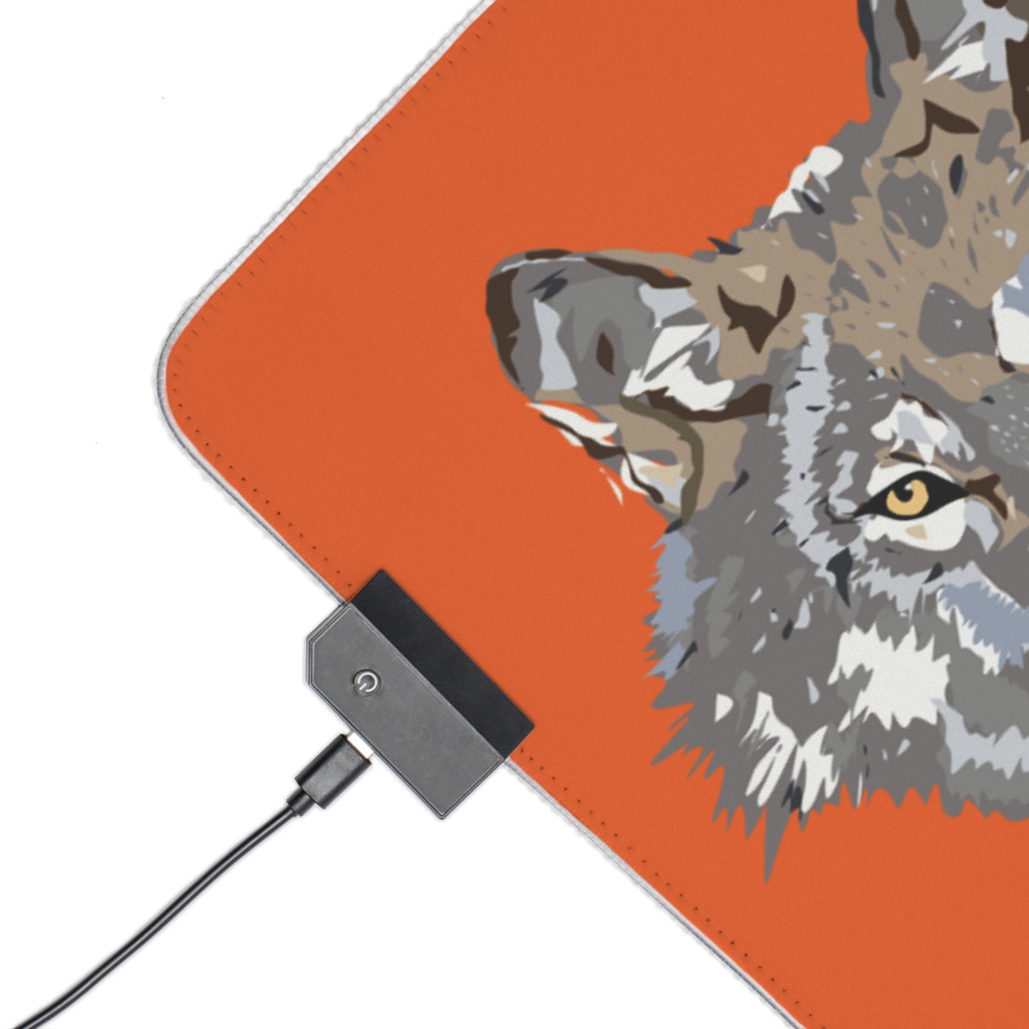 LED Gaming Mouse Pad: Wolves Orange