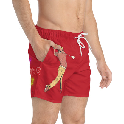 Swim Trunks: Golf Dark Red