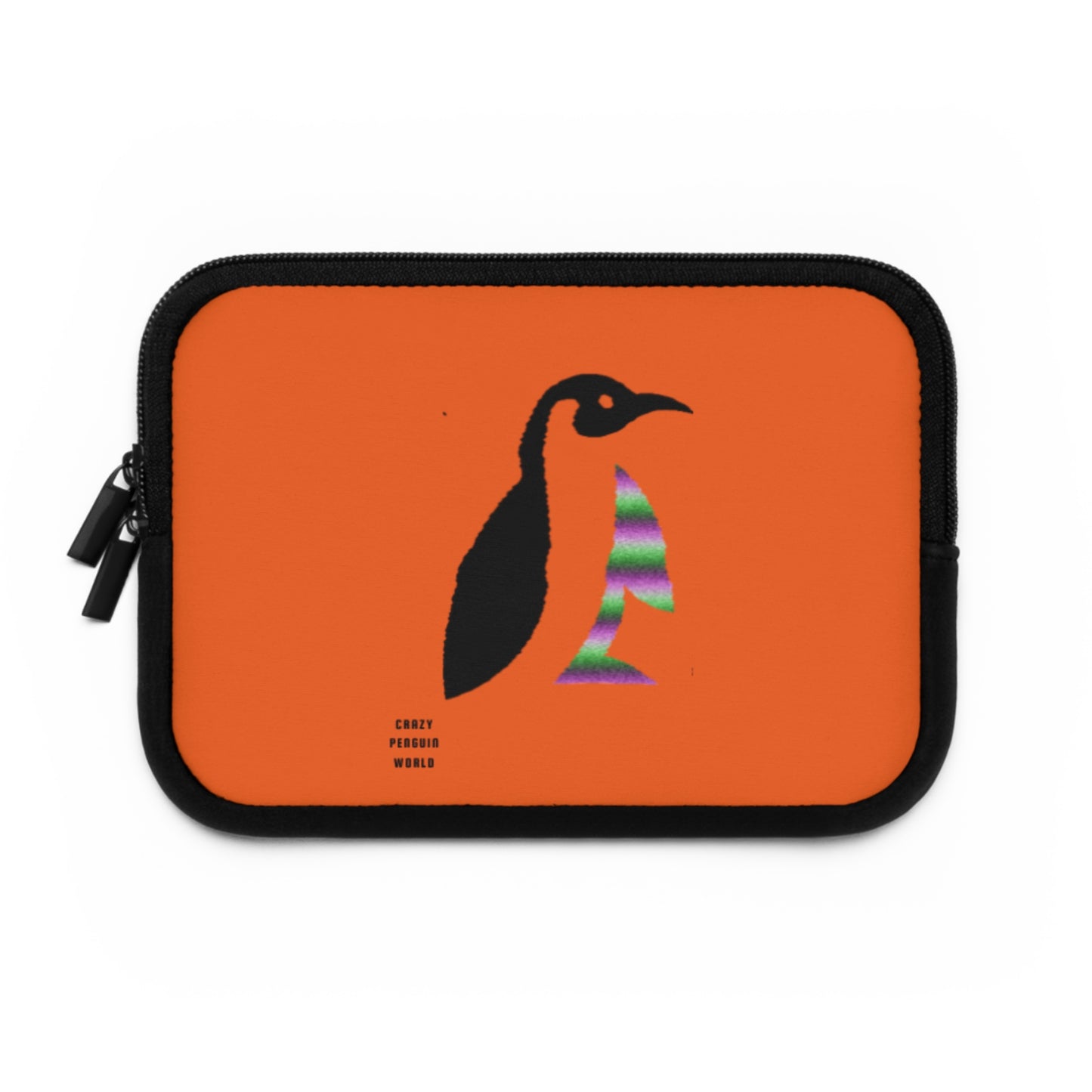 Laptop Sleeve: Crazy Penguin World Logo Orange