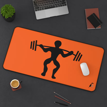 Desk Mat: Weightlifting Orange