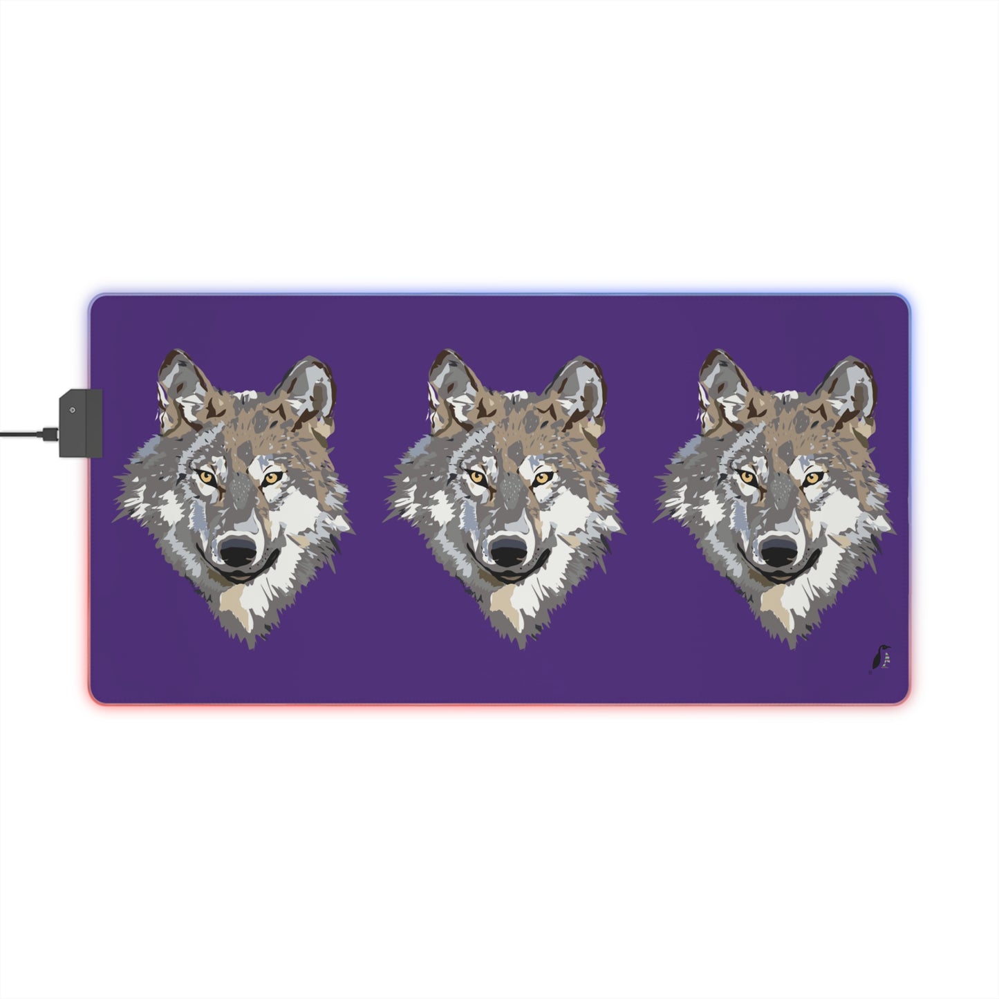 LED Gaming Mouse Pad: Wolves Purple