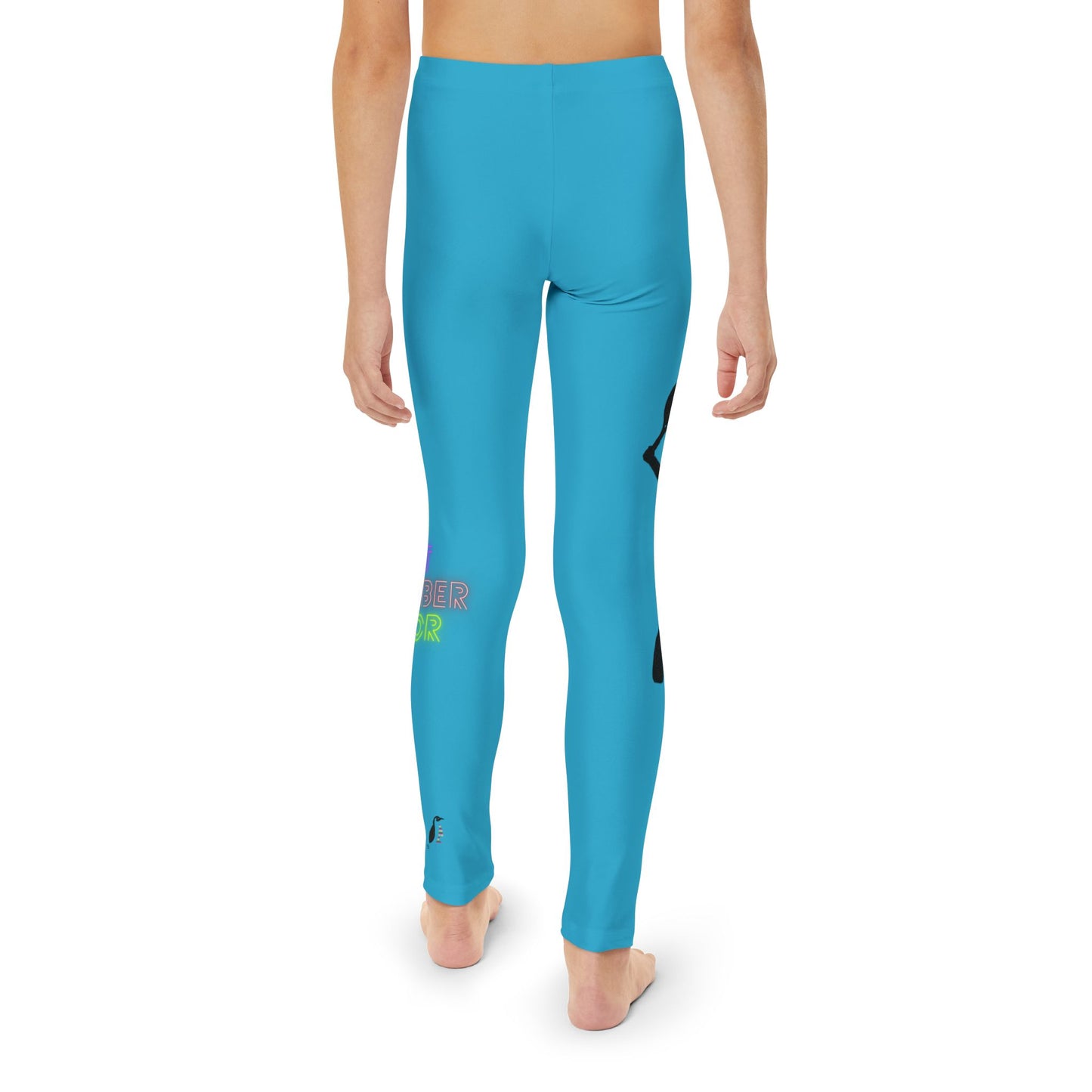 Youth Full-Length Leggings: Tennis Turquoise