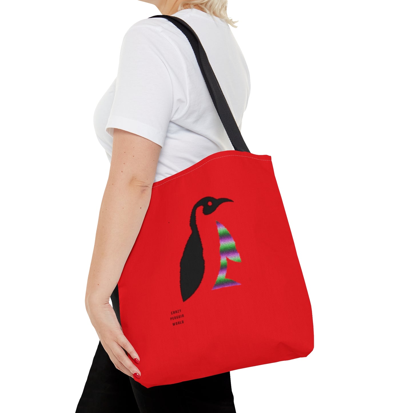 Tote Bag: Crazy Penguin World Logo Red