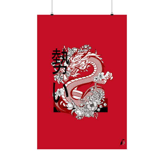 Premium Matte Vertical Posters: Dragons Dark Red