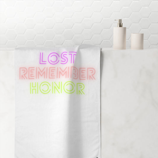 Mink-Cotton Towel: Lost Remember Honor White