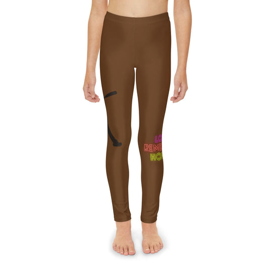 Youth Full-Length Leggings: Baseball Brown