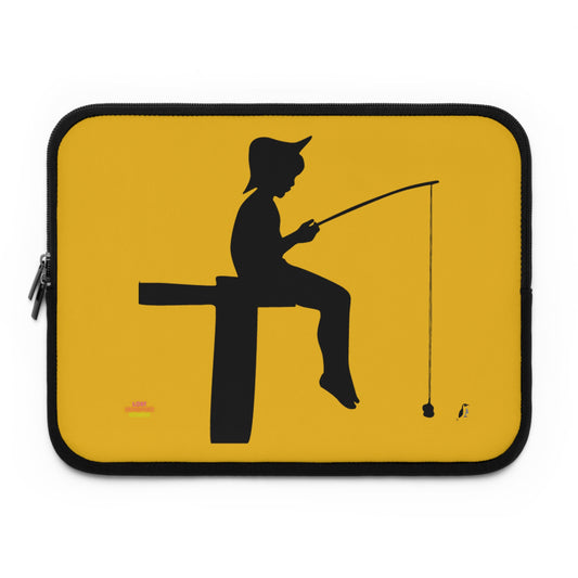 Laptop Sleeve: Fishing Yellow