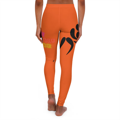 Women's Spandex Leggings: Wrestling Orange