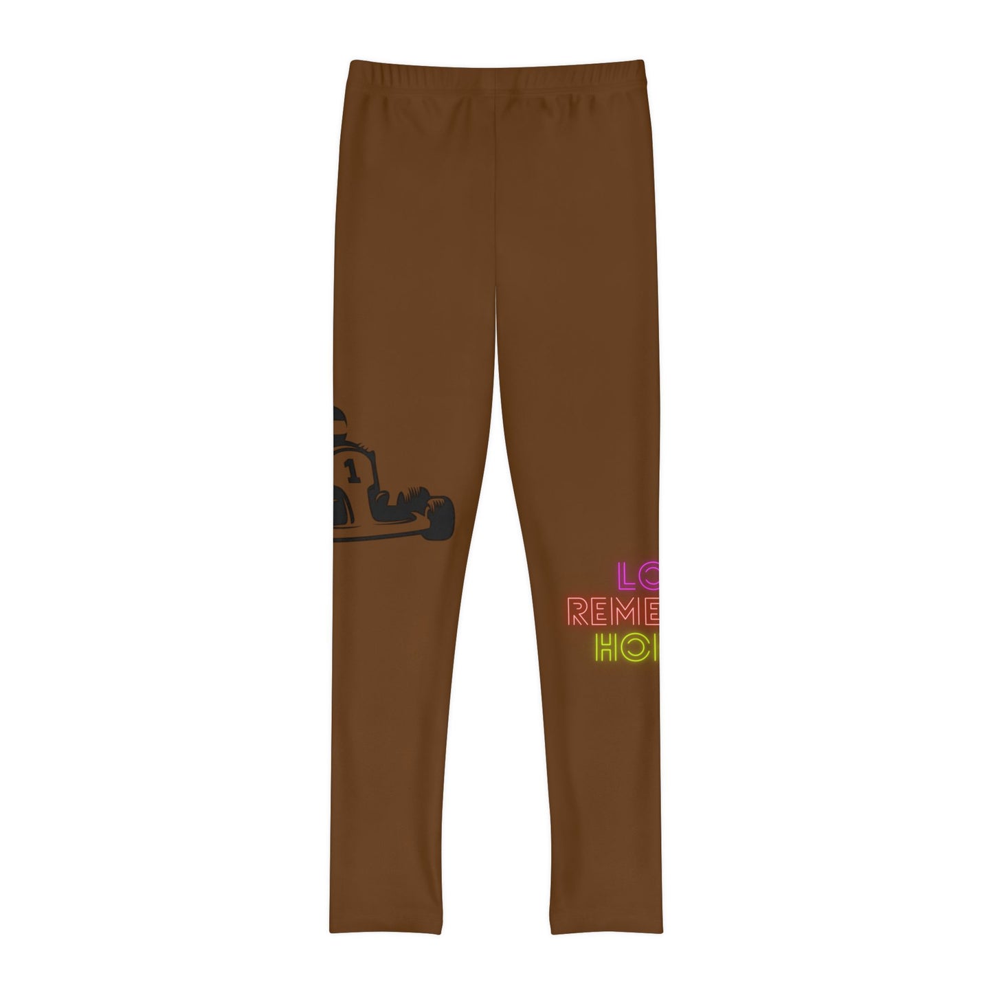 Youth Full-Length Leggings: Racing Brown