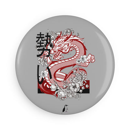 Button Magnet, Round (1 & 10 pcs): Dragons Lite Grey