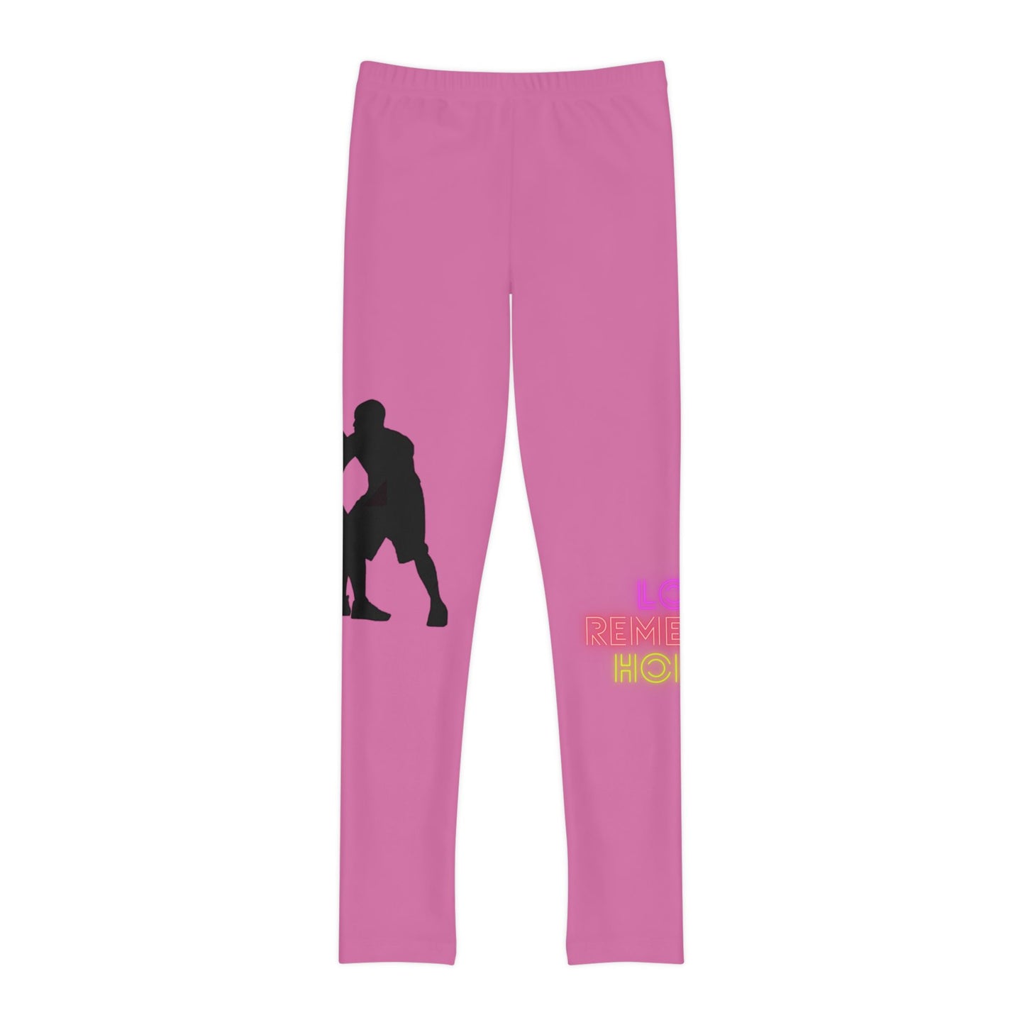 Youth Full-Length Leggings: Basketball Lite Pink