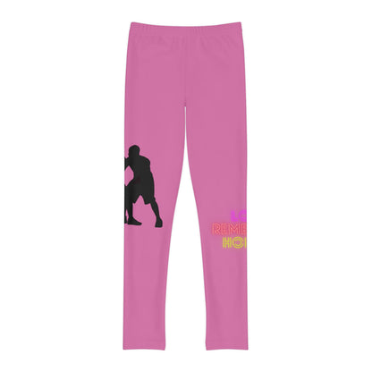 Youth Full-Length Leggings: Basketball Lite Pink