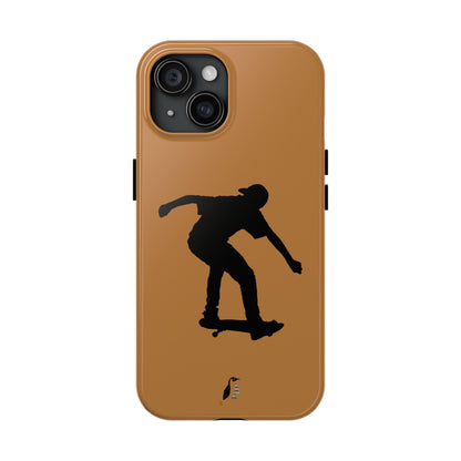 Tough Phone Cases (for iPhones): Skateboarding Lite Brown