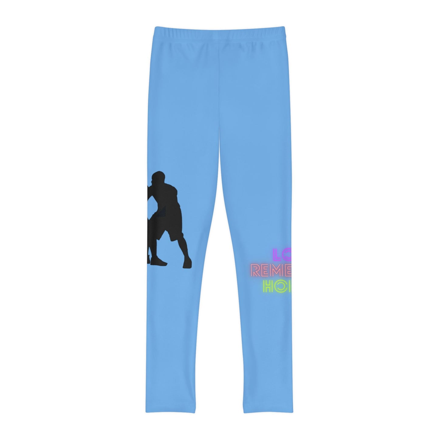 Youth Full-Length Leggings: Basketball Lite Blue