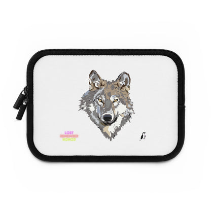 Laptop Sleeve: Wolves White