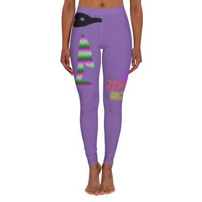 Women's Spandex Leggings: Crazy Penguin World Logo Lite Purple