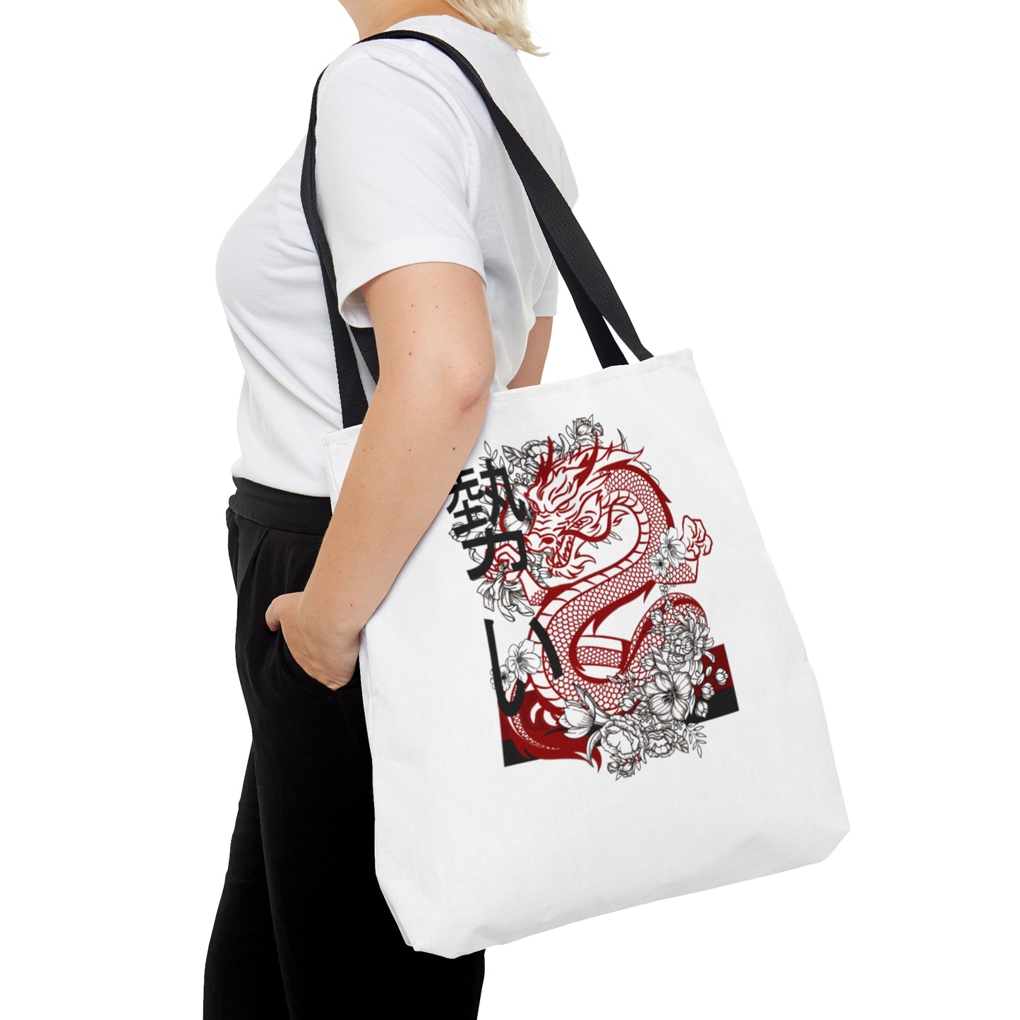 Tote Bag: Dragons White