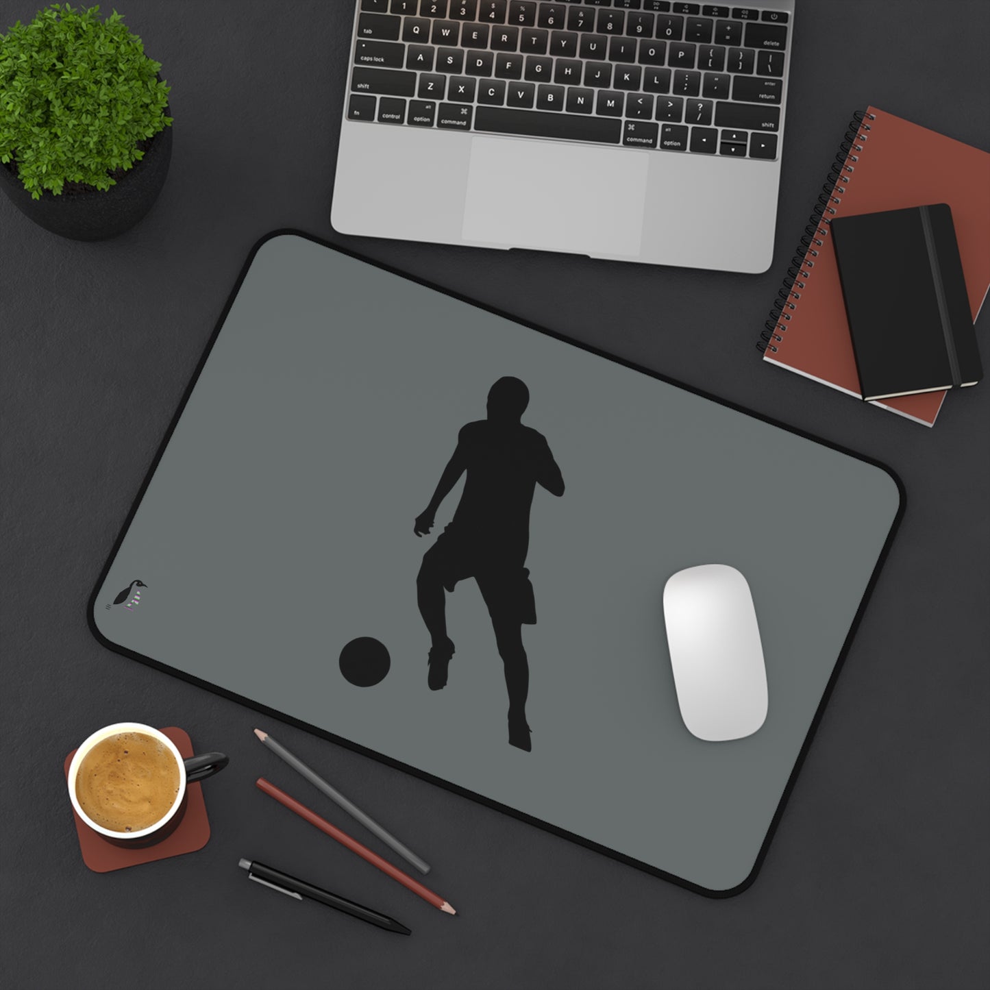 Desk Mat: Soccer Dark Grey