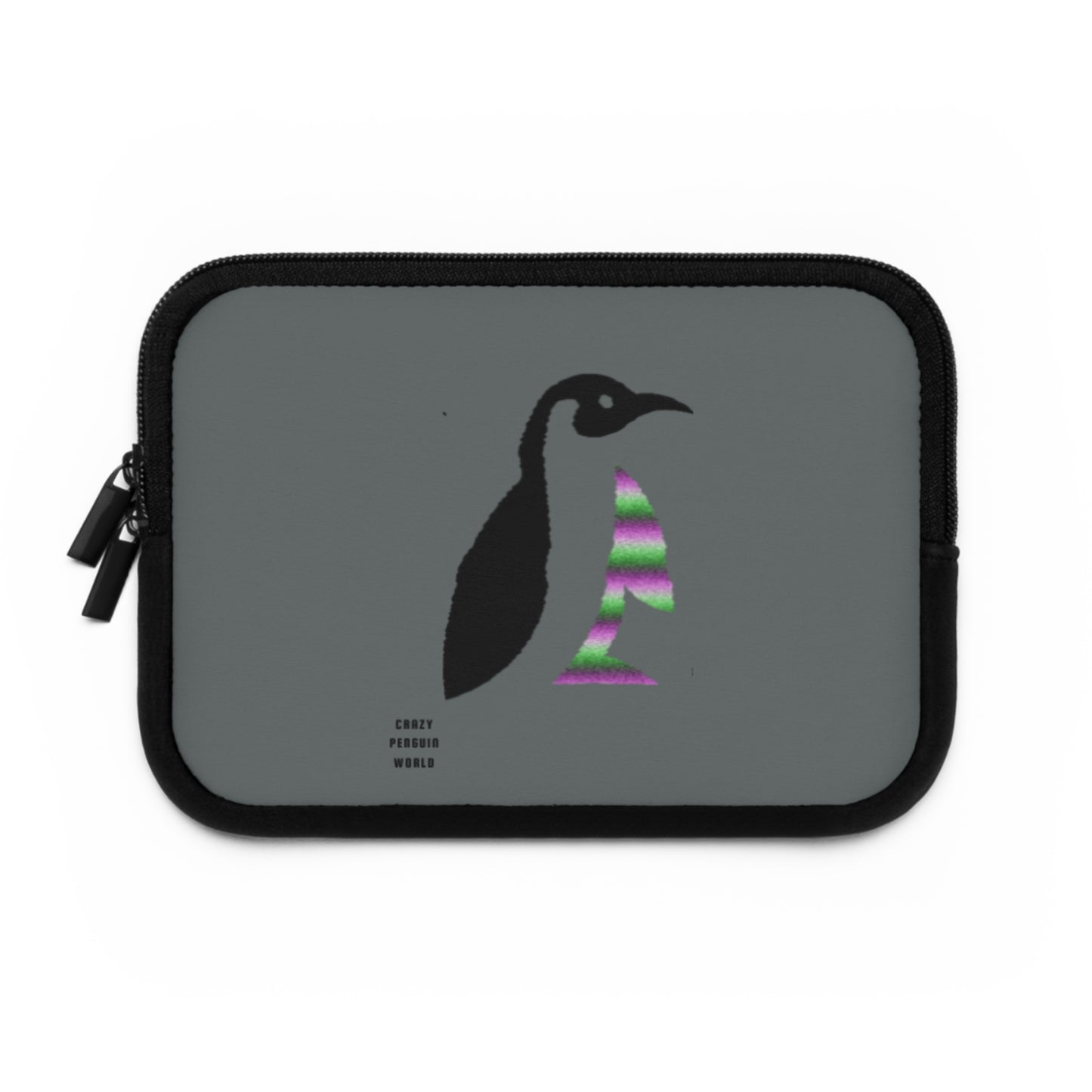 Laptop Sleeve: Crazy Penguin World Logo Dark Grey