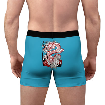 Men's Boxer Briefs: Dragons Turquoise