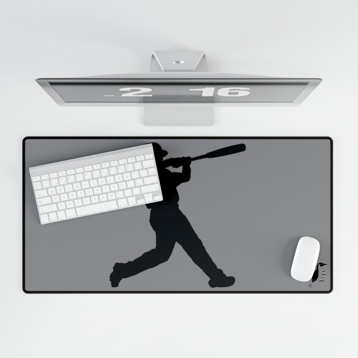 Desk Mats: Baseball Grey