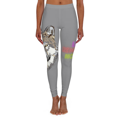 Women's Spandex Leggings: Wolves Grey