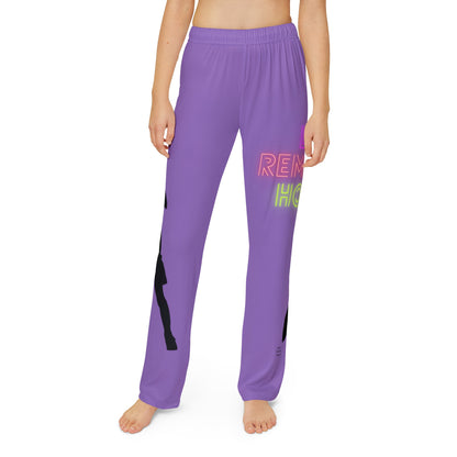 Kids Pajama Pants: Soccer Lite Purple