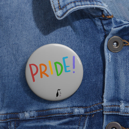 Custom Pin Buttons LGBTQ Pride Lite Grey