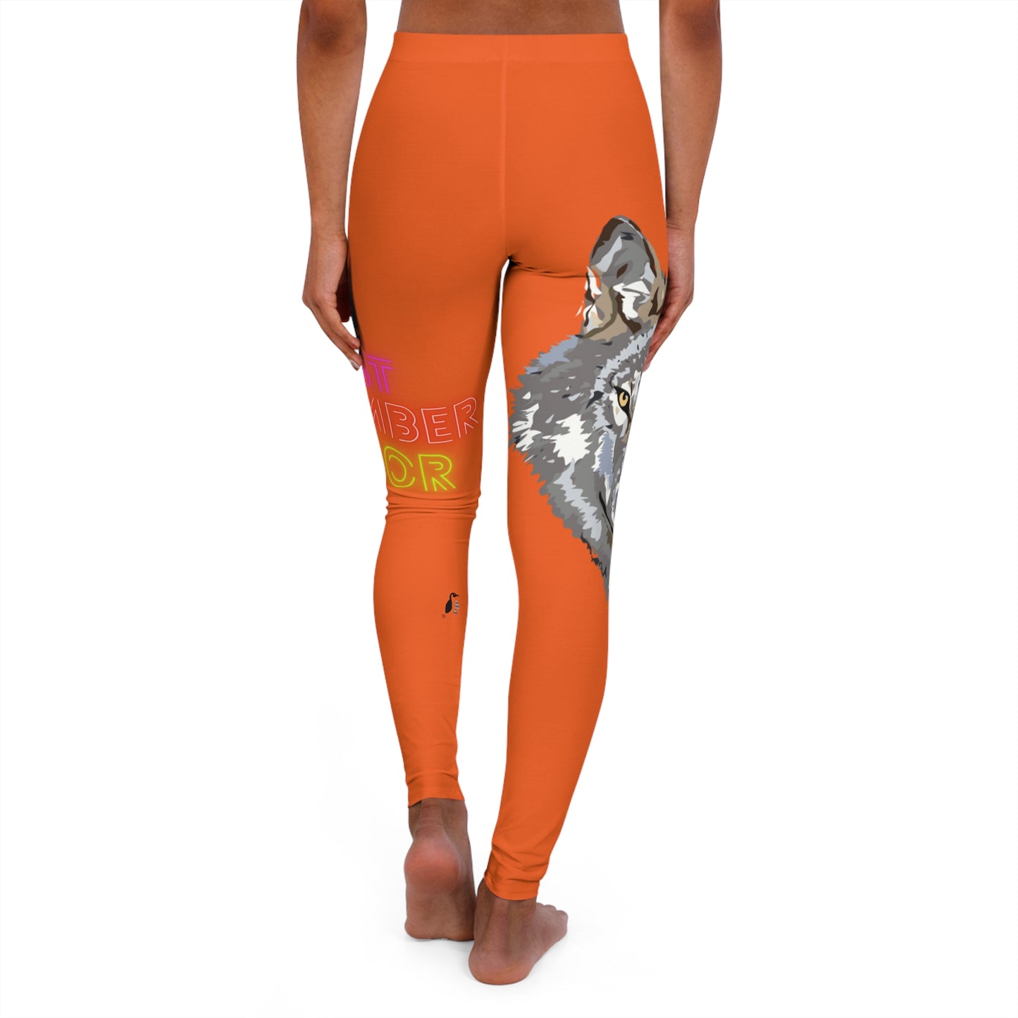 Women's Spandex Leggings: Wolves Orange