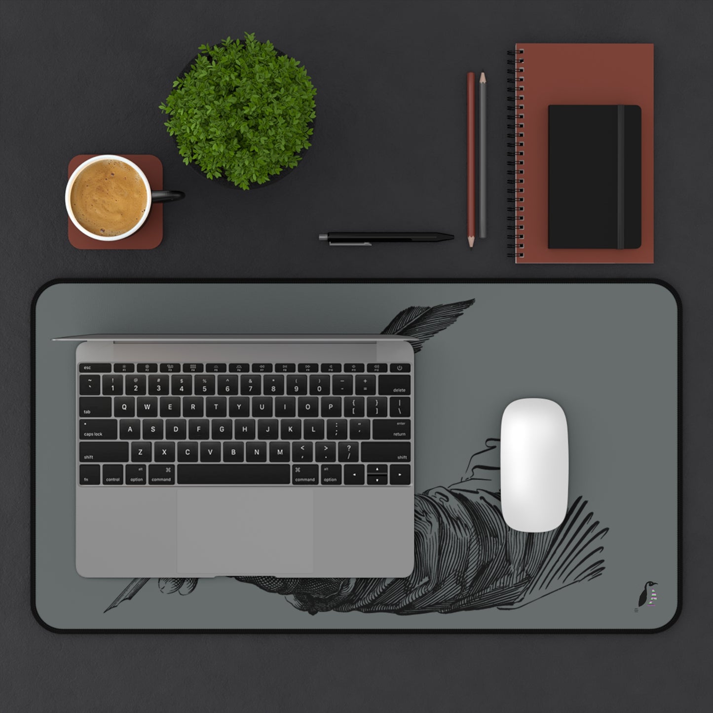 Desk Mat: Writing Dark Grey