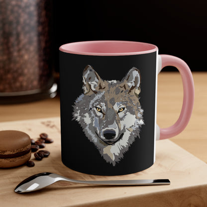 Accent Coffee Mug, 11oz: Wolves Black