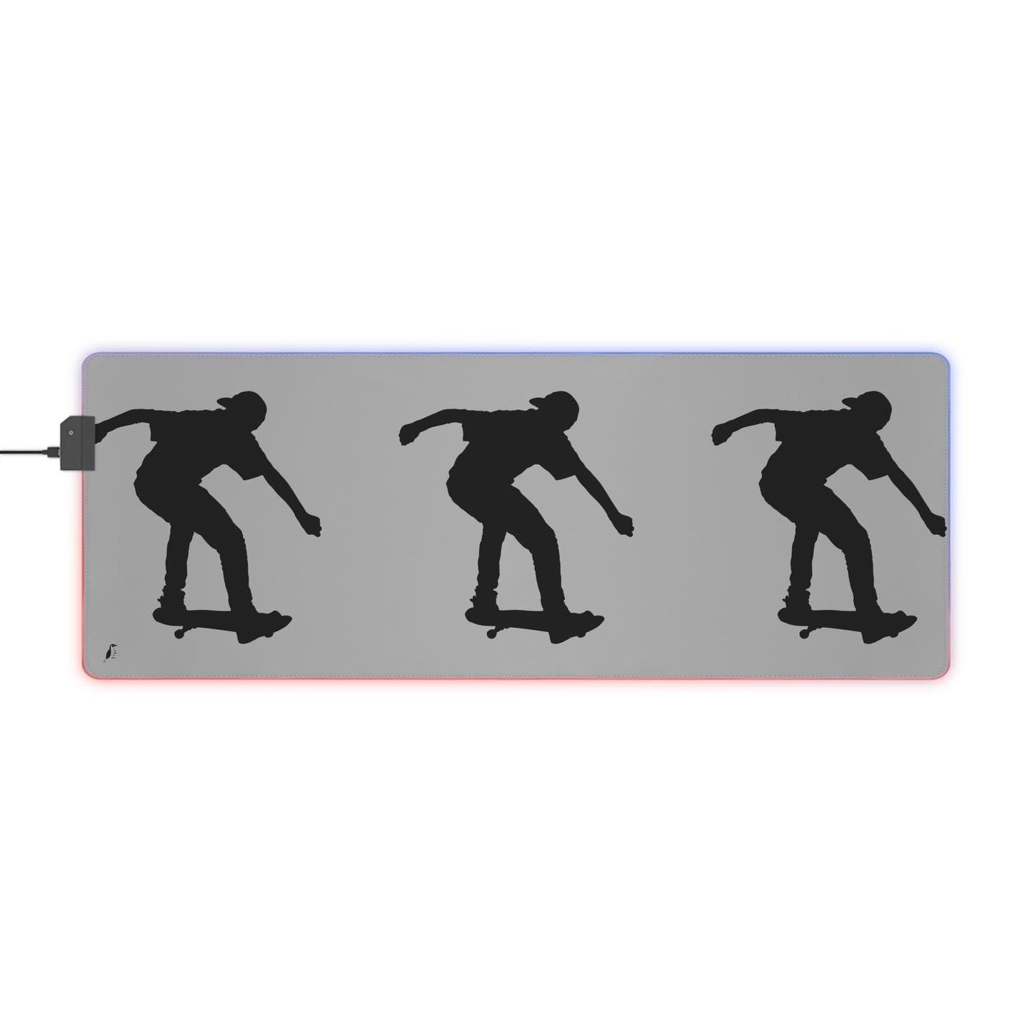 LED Gaming Mouse Pad: Skateboarding Lite Grey